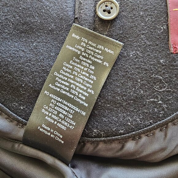 Aritzia Wilfred Cocoon Wool Coat - 2018 - Dark Charcoal - Sz XS - Picture 10 of 16